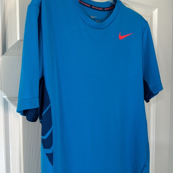 Nike Mens Tee Pro Training Dri Fit Short Sleeve Round Neck Size L in Blue - Picture 3 of 5